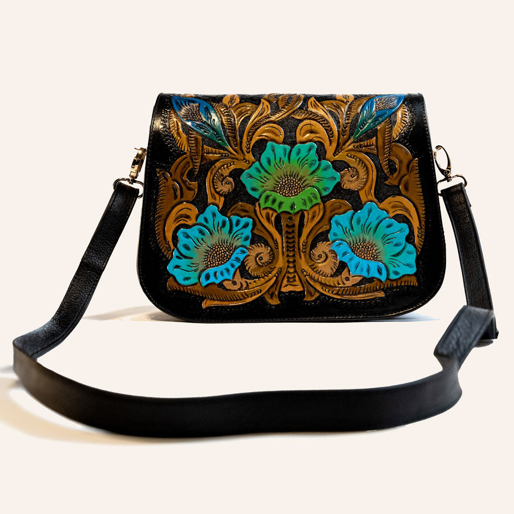 Bag-Black Floral Handbag