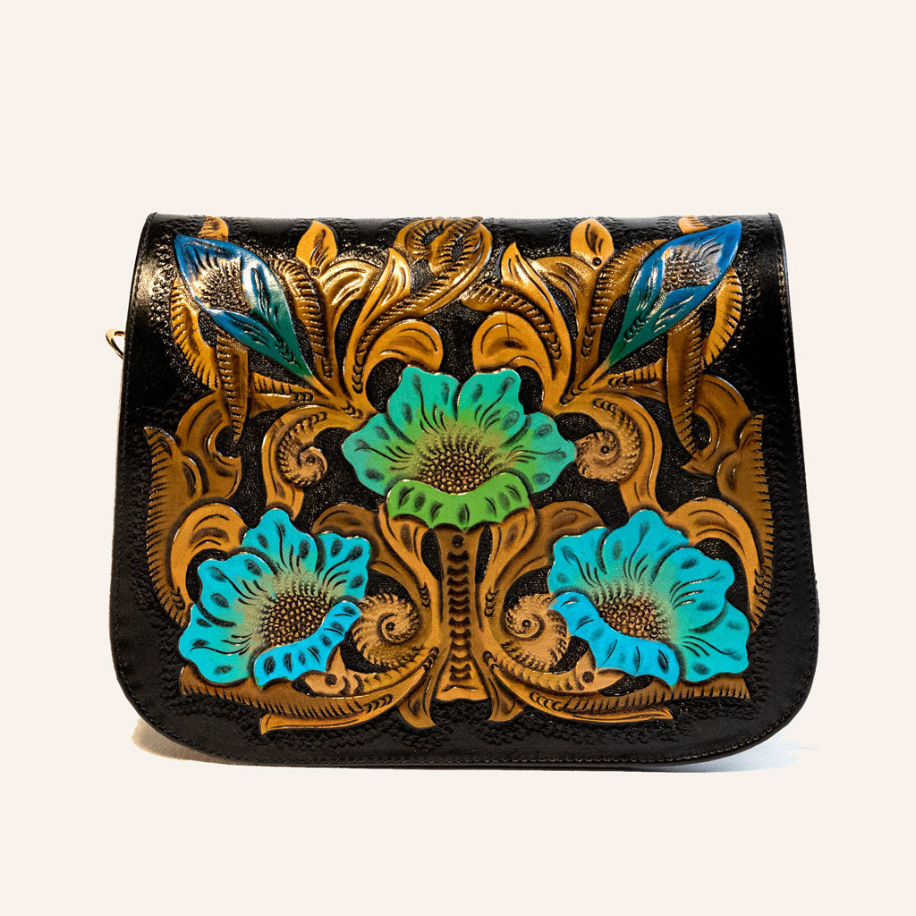 Bag-Black Floral Handbag