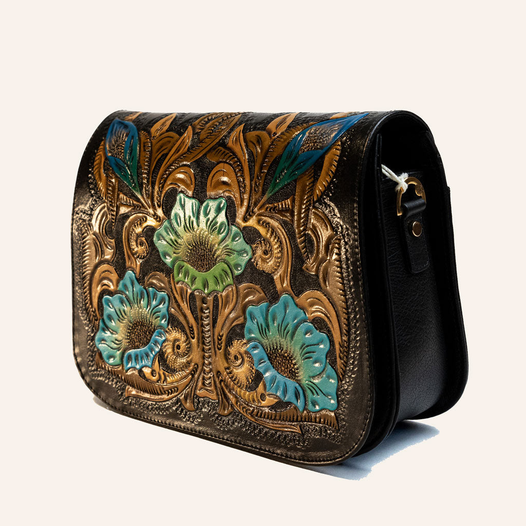 Bag-Black Floral Handbag