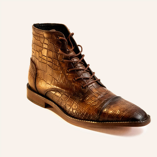 Petatillo Engraved Leather Ankle Boot