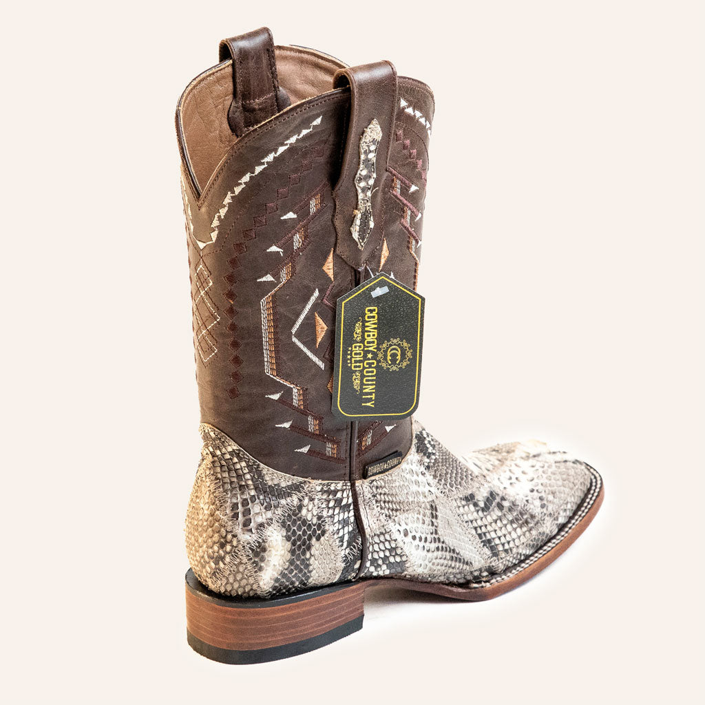 Natural Python Western Boots